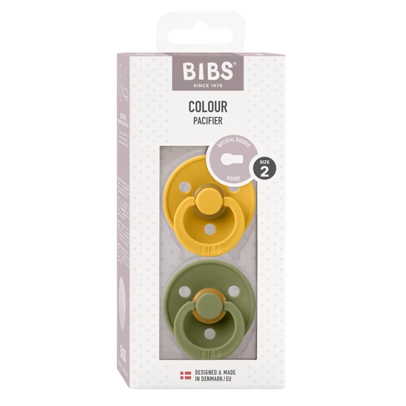 BIBS Colour 2-es szett (Méz/Olivazöld), 6-18 hó
