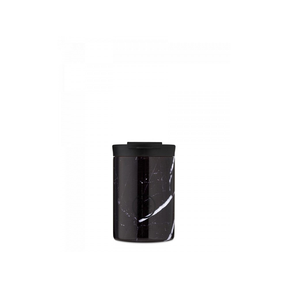 24BOTTLES Travel Tumbler 350ml stainless steel mug, Black marble