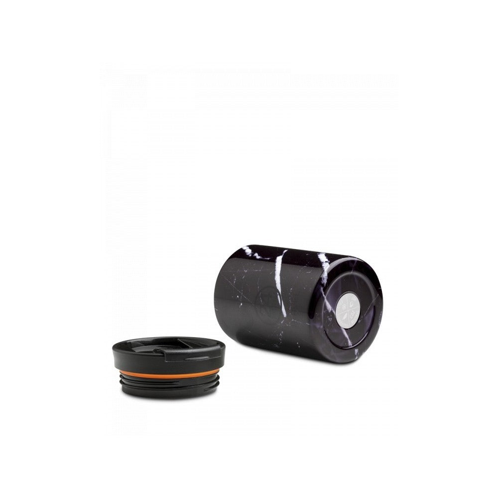 24BOTTLES Travel Tumbler 350ml stainless steel mug, Black marble