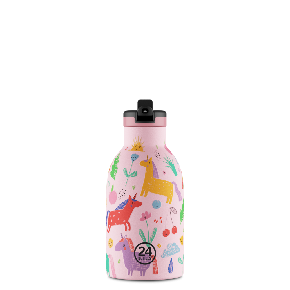 24BOTTLES Kids Clima 330ml rozsdamentes acél termosz szívószálas kupakkal, Magic Friends
