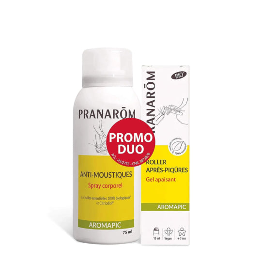 Pranarom AROMAPIC BIO SZÚNYOG- ÉS ROVARRIASZTÓ SPRAY BŐRRE + CSÍPÉS UTÁNI ECSETELŐ - DUO CSOMAG
