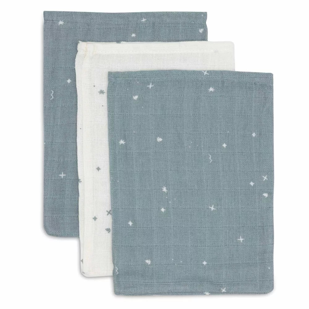 Jollein-Muszlin fürdetőkesztyű 3dbos-twinkling/sea green