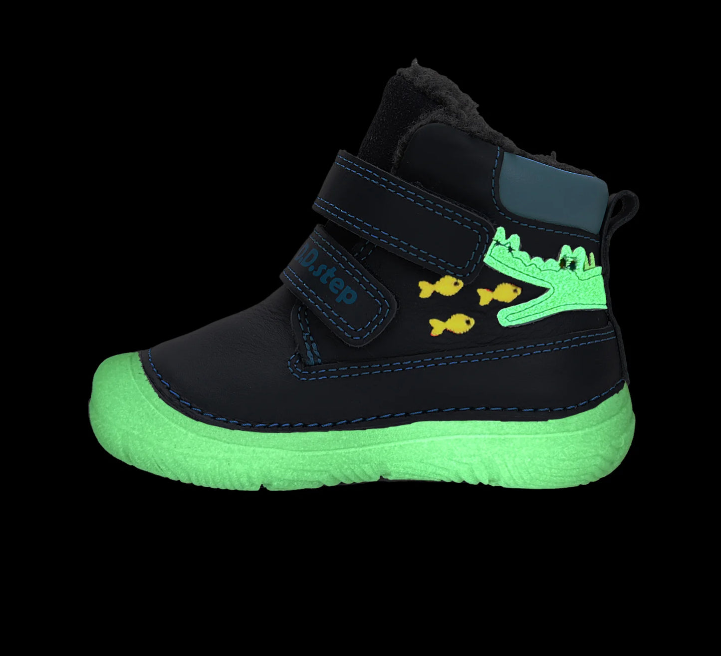 D.D.Step Kisfiú Bélelt bokacipő-fluoreszkáló krokodilos-W082-52462A
