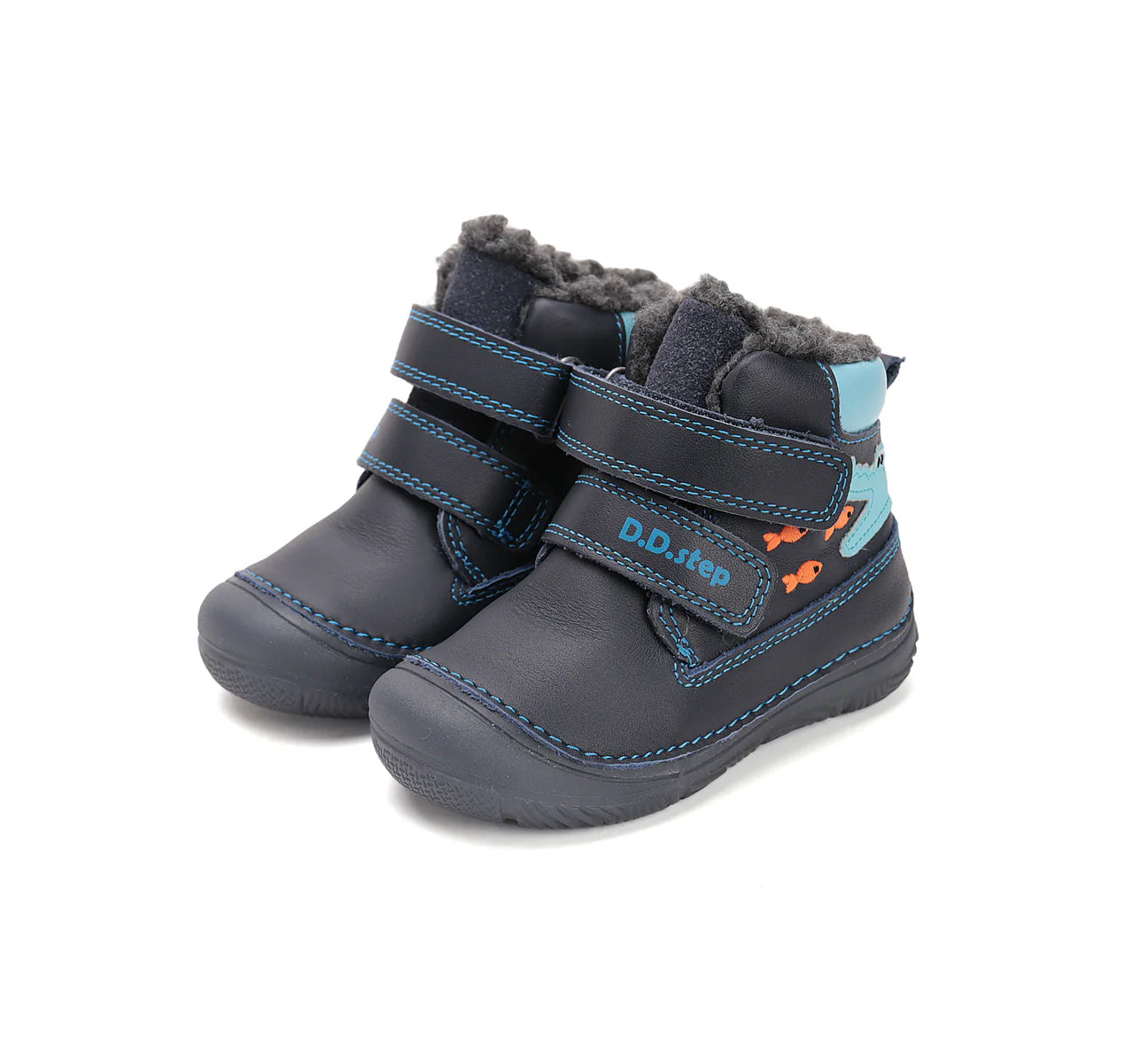 D.D.Step Kisfiú Bélelt bokacipő-fluoreszkáló krokodilos-W082-52462A