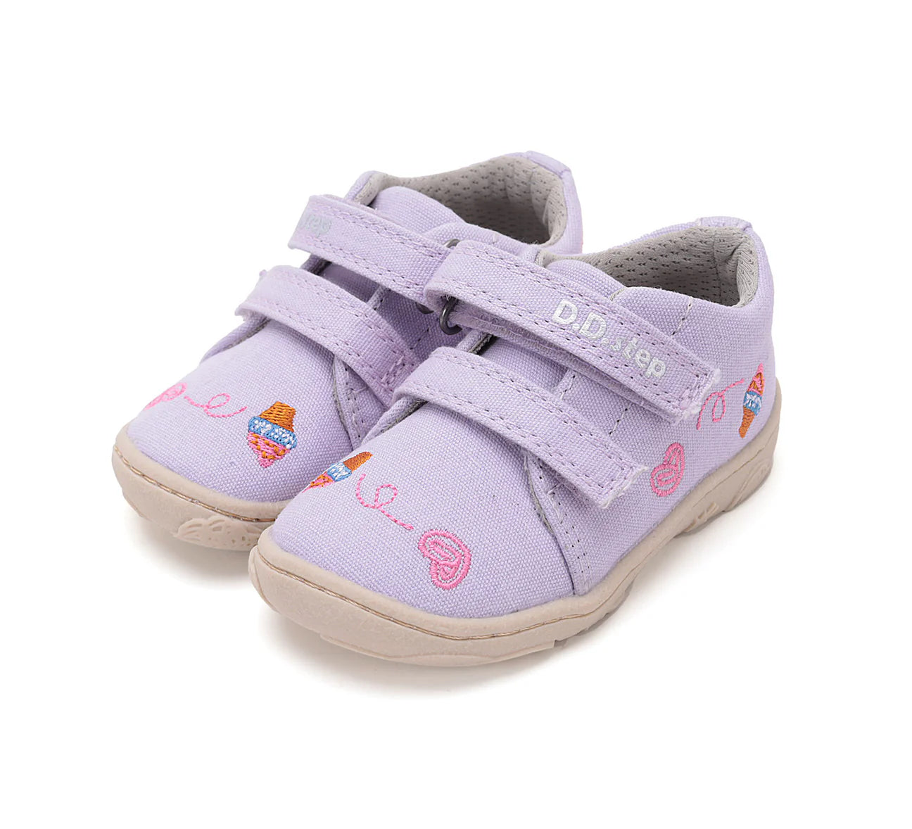 DDStep Little Girl Barefoot Canvas Shoes Ice Cream (C077-51663B)