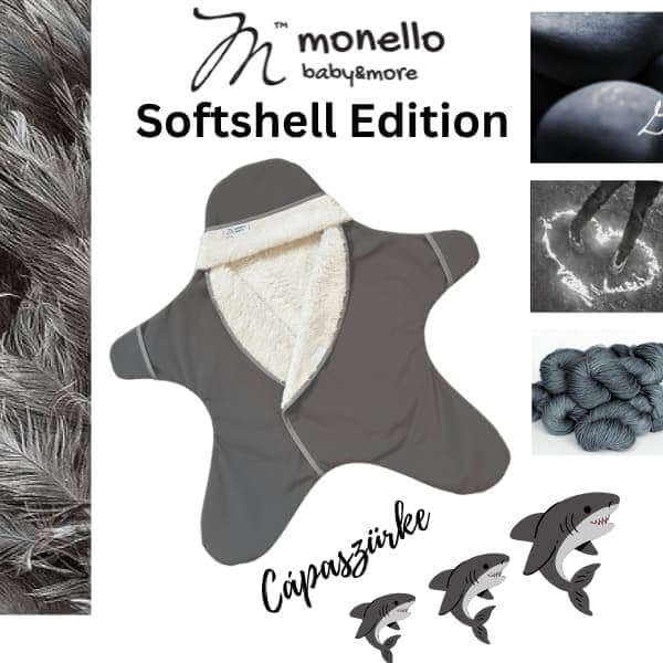 Cápaszürke Softshell Szélálló Babamelegítő Kiscsillag – Limited Edition