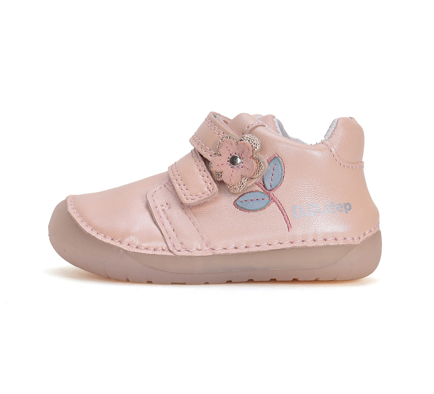 DD Step Little Girl Leather Shoes Pink Floral (S070-51171)