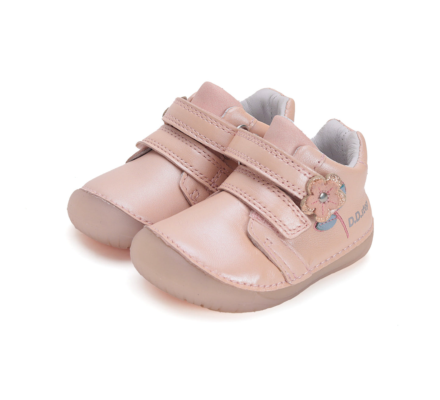 DD Step Little Girl Leather Shoes Pink Floral (S070-51171)