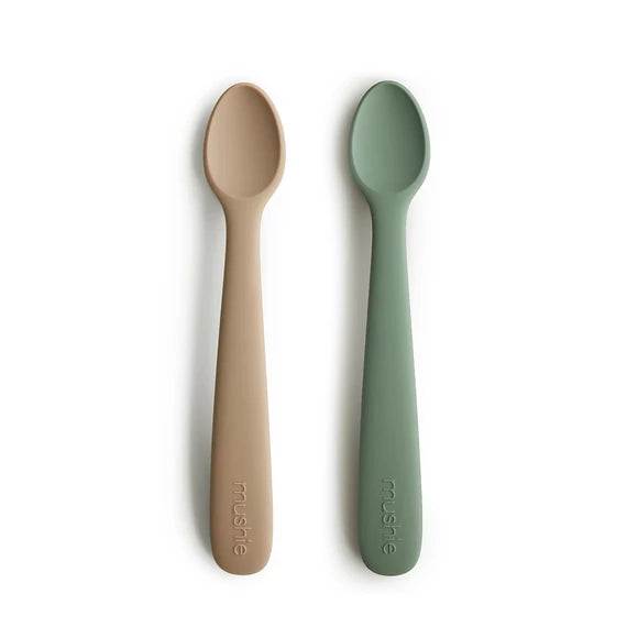 MUSHIE Silicone Baby Spoon Set (Beige-Thyme)