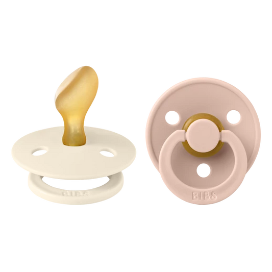 BIBS Colour Set of 2 - anatomical pacifier (Cream White/Powder Pink), 6-36 months