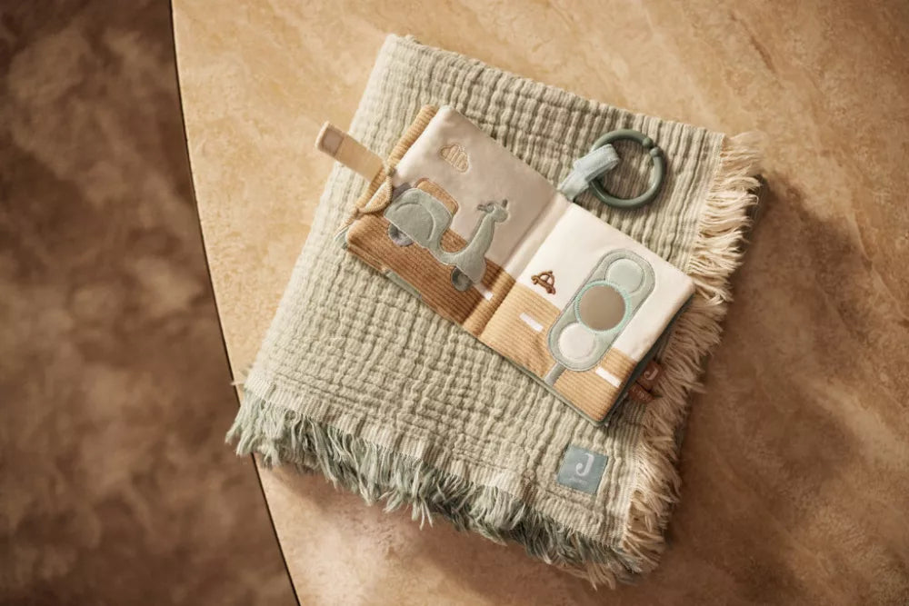 Jollein fejlesztő textil babakönyv-Autós