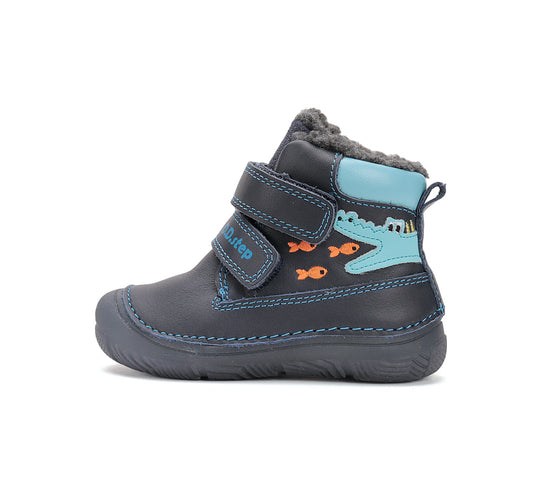 D.D.Step Kisfiú Bélelt bokacipő-fluoreszkáló krokodilos-W082-52462A